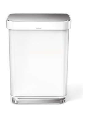 Simplehuman White Steel Rectangular Pedal Bin (55L)