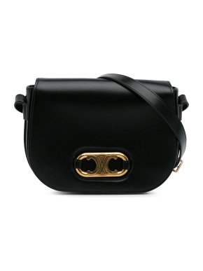 Celine Black Triomphe Maillon Crossbody Bag