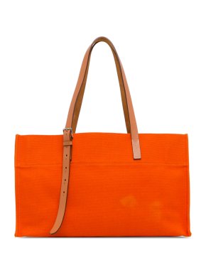 Hermes Orange Canvas Toile Etriviere Elan Tote