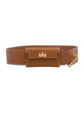 Hermes Kelly Pocket Strap in Gold Epsom and Swift Leather with Gold Hardware