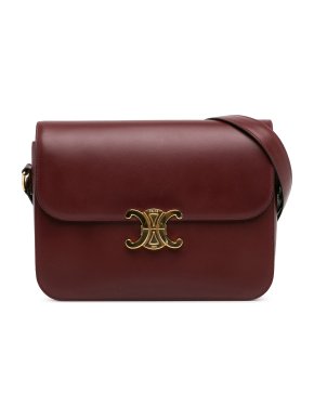 Celine Burgundy Medium Triomphe Crossbody Bag