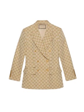 Gucci Monogram Double Breasted Blazer
