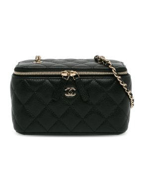 Chanel Black Caviar Leather CC  Vanity Bag
