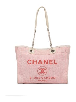 Chanel Pink Medium Canvas Deauville Tote Bag