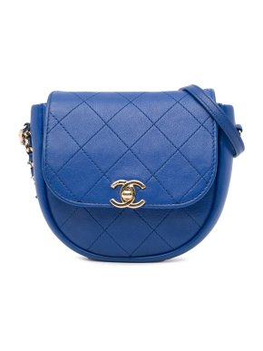 Chanel Blue Lambskin Casual Trip Flap Bag