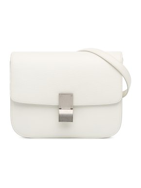 Celine White Classic Medium Box Bag