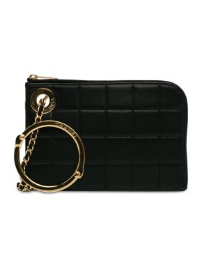 Chanel Black Choco Bar Lambskin Clutch