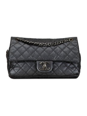 Chanel Black Caviar Leather Medium Easy Flap