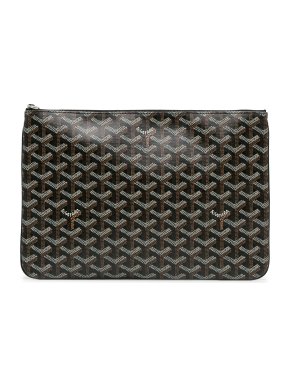 Goyard Black Goyardine Senat MM Clutch