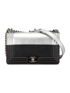 Chanel Medium Bicolor Goatskin and Calfskin Boy Bag