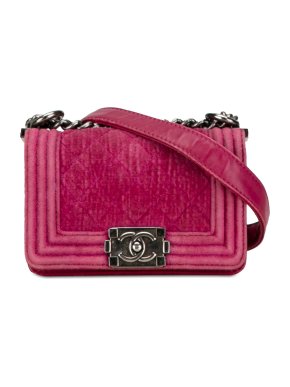Chanel Pink Velvet Mini  Boy Bag