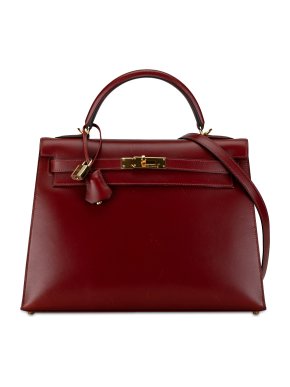 Hermes Vintage Red Box Calf Kelly Sellier 32