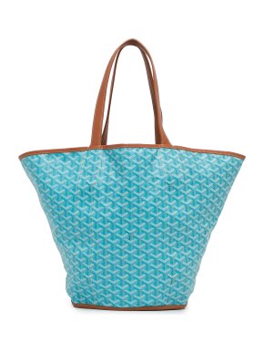 Goyard Blue Goyardine Reversible Belharra Tote