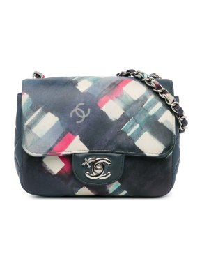 Chanel Navy Mini Square Classic Calfskin Airline Flap Bag 1