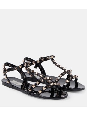 Valentino Black Rockstud Sandals