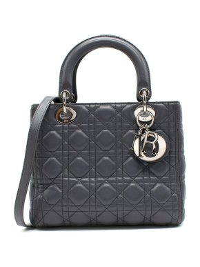 Dior Grey Medium Cannage Lady Dior