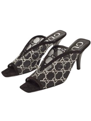 Gucci Tom Black Embellished Mules