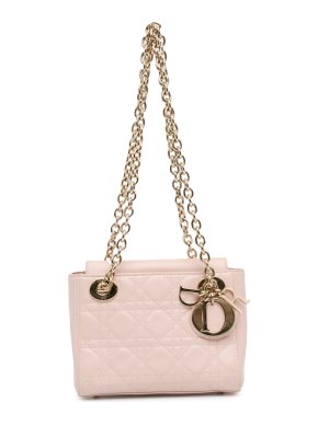 Dior Lambskin Cannage Lady Dior Double Chain Bag