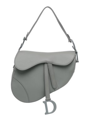 Dior Grey Leather Ultramatte Saddle Bag