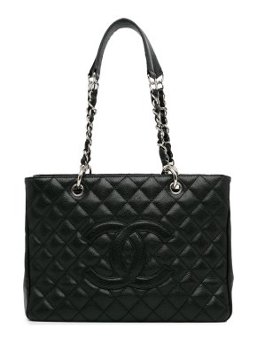 Chanel Black Caviar Leather  Grand Shopping Tote
