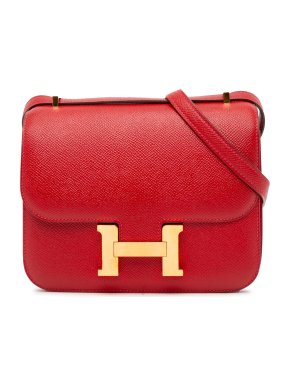 Hermes Rouge Casaque  Epsom Mini Constance