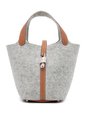 Hermes Gris Claire Feutre Felt Picotin Lock 18