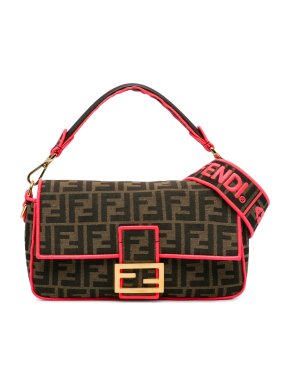 Fendi Medium Zucca Fluo Trim Baguette Bag