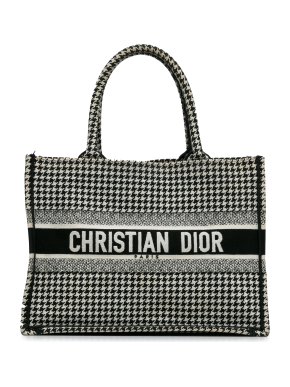 Dior Black and White Medium Houndstooth Book Tote
