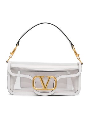 Valentino White PVC Logo Handbag
