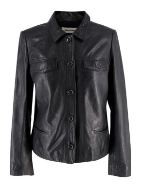 Zadig & Voltaire Black Liam Leather Button-up Jacket