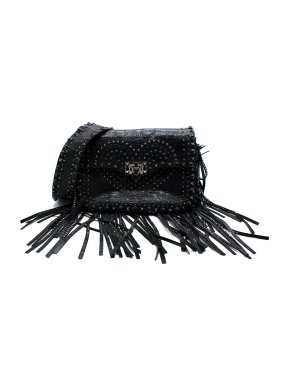 Valentino Black Rockstud Embellished Messenger Bag