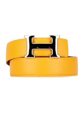 Hermes Yellow Constance Reversible Belt
