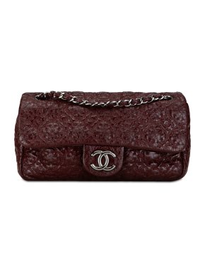 Chanel Burgundy Patent Rock In Moscou Single Flap Bag