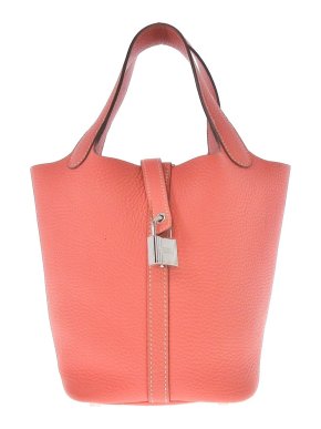 Hermes Coral Clemence Picotin Lock 18 with Palladium Hardware