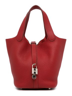 Hermes Red Clemence Leather  Picotin Lock 18