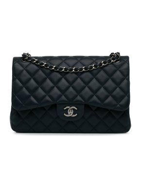 Chanel Midnight Blue Lambskin Jumbo Double Flap Bag