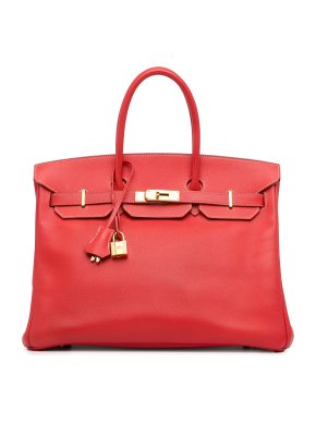 Hermes Birkin 35 in Red Epsom Leather with Gold Hardware