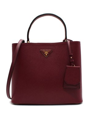 Prada Burgundy Medium Saffiano Leather Panier Bag