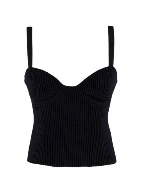 Magda Butrym Black Knitted Bustier Top