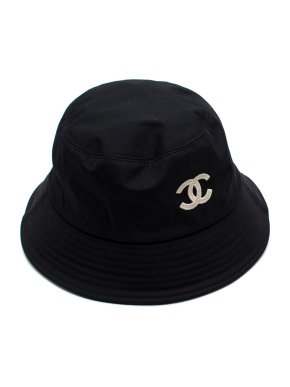 Chanel Black CC Bucket Hat