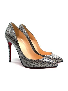 Christian Louboutin Silver Python So Kate Heels