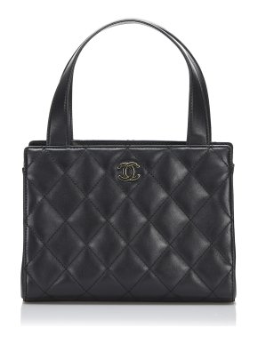Chanel Black Lambskin Leather Handbag