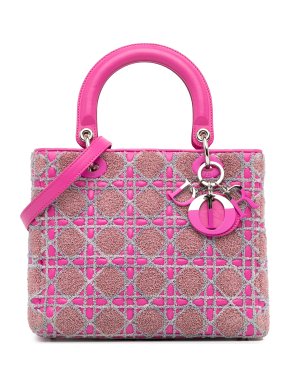 Dior Pink Tweed Medium Lady Dior