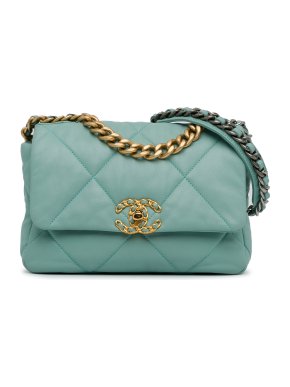Chanel Duck Egg Blue Medium 19 Lambskin Flap Bag