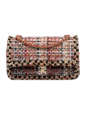 Chanel Multicoloured Tweed Medium Double Flap Bag