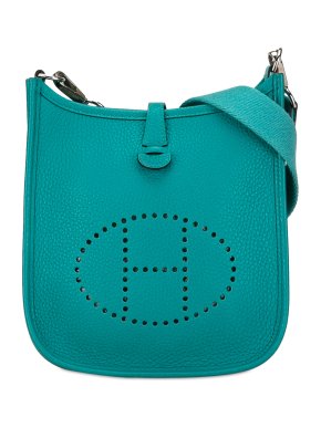 Hermes  Evelyne III TPM in Blue Paon Clemence Leather with Palladium Hardware