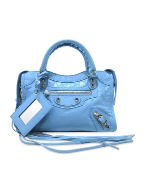 Balenciaga Blue Motocross Classic Mini City Bag