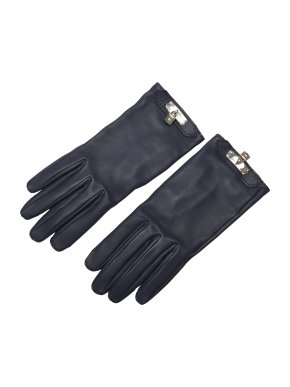 Hermes Midnight Blue Soya Cadena Gloves