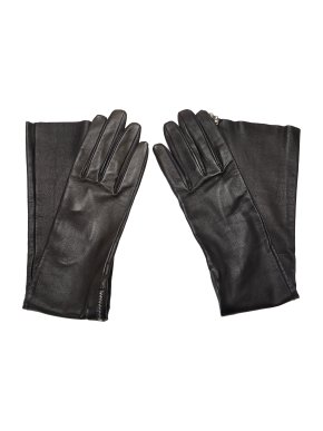 Chanel Black Lambskin Long Camellia Gloves