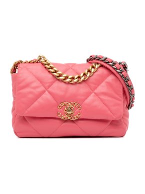 Chanel Pink 19 Medium Lambskin Flap Bag